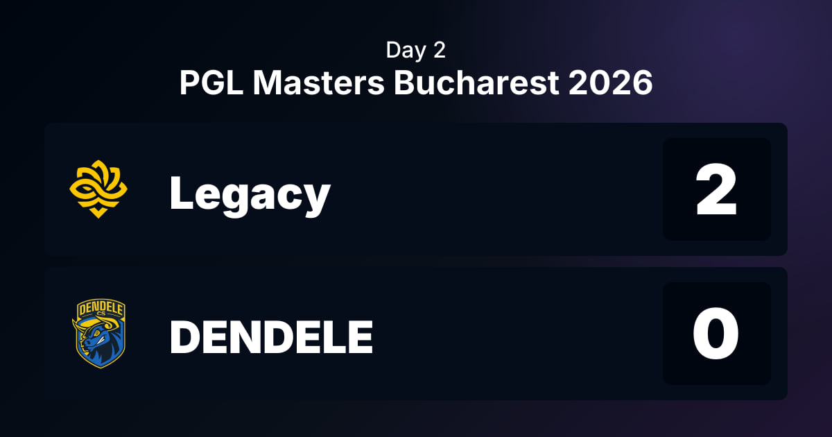 Legacy vs DENDELE: Resultado e estatísticas — PGL Masters Bucharest 2026